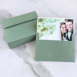 Winlyn 100 Pcs Sage Green A7 Invitation Envelopes 5