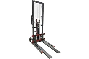 Pake Handling Tools - Manual Stacker Hand/Foot Pump Lift Truck - Compact and Easy to Use Hydraulic Lift - 2200 lbs Capacity f