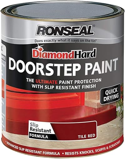 Ronseal Diamond Hard Doorstep Paint Red 250ml - Tough Slip Resistant Protection