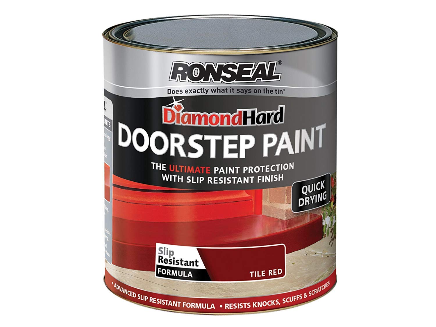 Ronseal DHDSPR250 Diamond Hard Doorstep Paint Red 250ml
