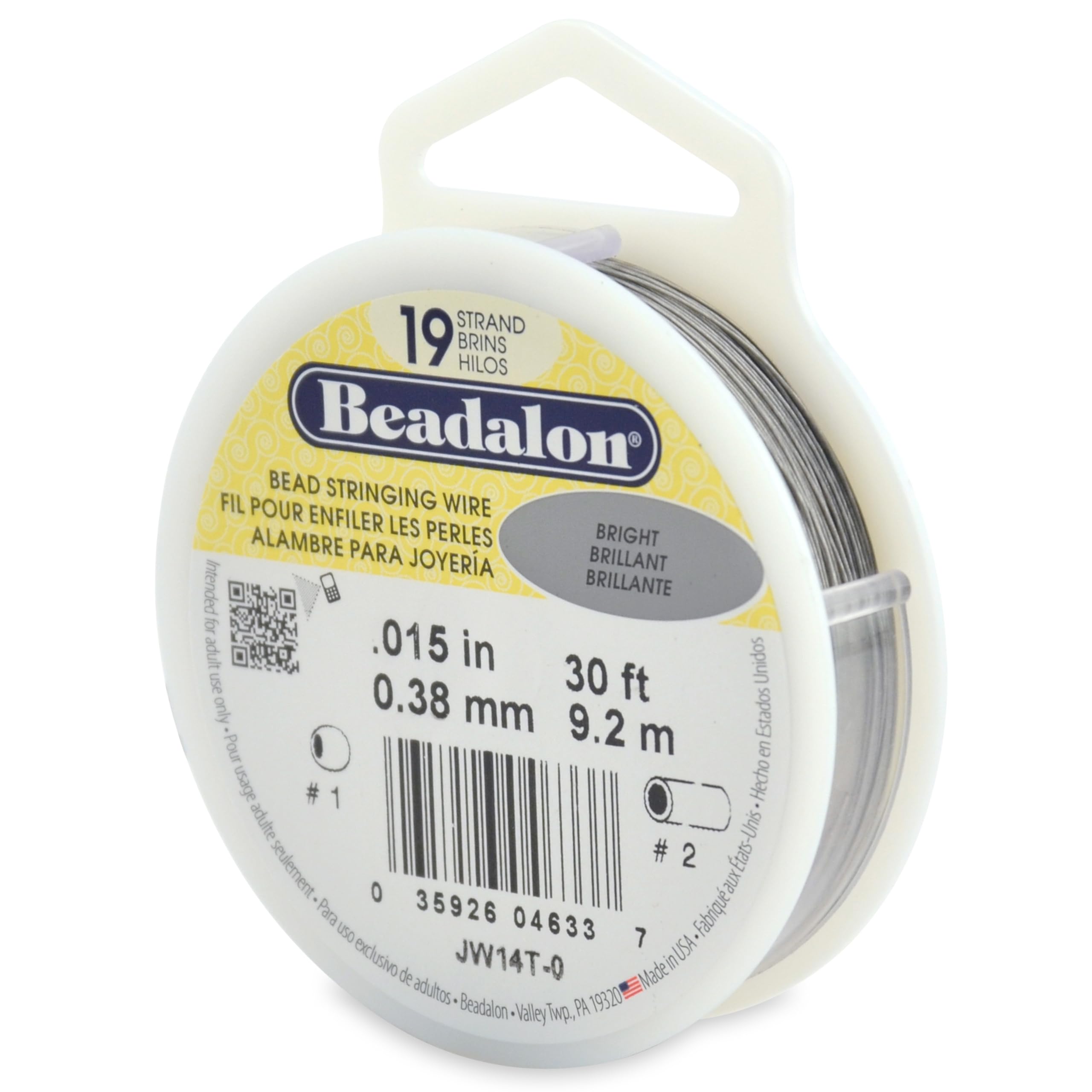 Beadalon 19 Strand Bright 0.38mm X 9.2m Wire