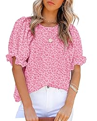 Dokotoo Summer Tops for Women Cute Floral Print