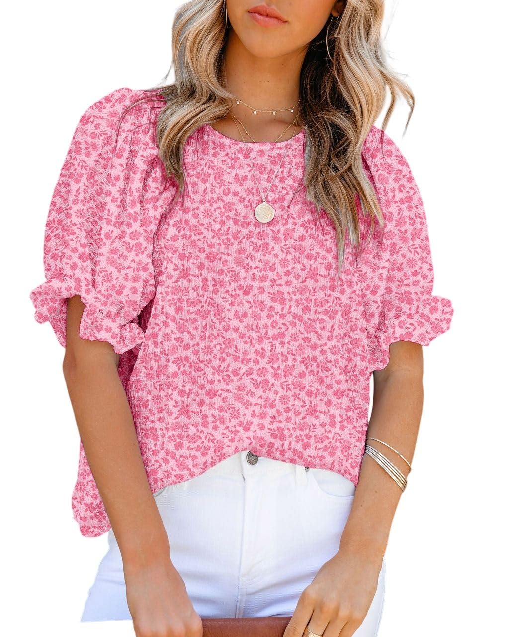 Dokotoo Summer Tops for Women Cute Floral Print