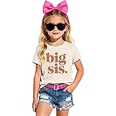 Qskall Big Sister Shirts for Girls Cute Floral Childrens T-Shirt Promoted to Big Sister Tee Tops