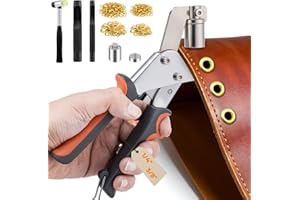 DNTORX Grommet Tool Kit, 1/4 Inch(6mm), 3/8 Inch (10mm) Grommets Heavy Duty Grommet Kit 500 Metal Eyelets and Grommets in Gold Grommet Eyelet Pliers Kit Eyelet Tool for Fabric, Leather, Belt, Shoes, Clothes