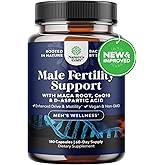 Pre Conceive Male Reproductive Supplement - Reproductive Cells Health with CoQ10, Maca Root, Methyl Folate & D-Aspartic Acid - Mens Conceive Cells Count Support - Support for Him, 180 Count