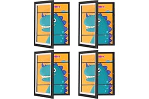 SANGMUCEN 4-Packs Kids Art Frame, 8.5x11 Artwork Picture Frames Changeable, Front Opening Picture Display Frames Holds 150, A