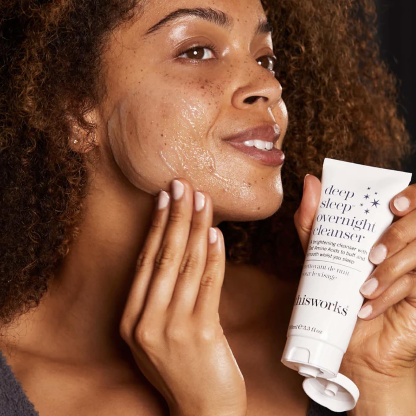 THISWORKS Deep Sleep Overnight Cleanser, with Oat Amino Acids & Hyaluronic Acid to Gently Exfoliate & Rehydrate, 100ml