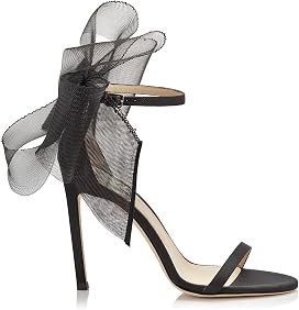 Amazon.com | Coutgo Women's One Strap Heeled Sandals Open Toe Bow Knot  Satin Pumps Ankle Buckle Strap Stiletto Heels Summer Shoes | Shoes