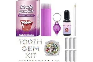 HEIQI Tooth Gem Kit,DIY Tooth Jewelry Kit Removable Tooth Ornaments Artificial Fashionable Crystal Tooth Ornaments for Reflective Teeth Ornament Decor (MZ-3)
