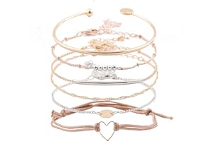 XOCARTIGE Layered Bracelet Set Assorted Beaded Bracelet Multiple Stackable Wrap Bangle Jewelry Adjustable