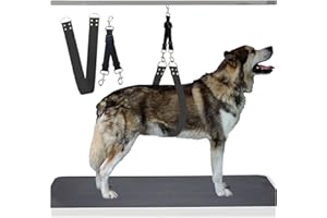 DISCPETSEC Pet Dog Grooming Belly Strap – 2 Inch Wide Waterproof Strong PVC Support Band, Grooming Loop Restraint for Pet Bathing & Grooming (Black-Long)