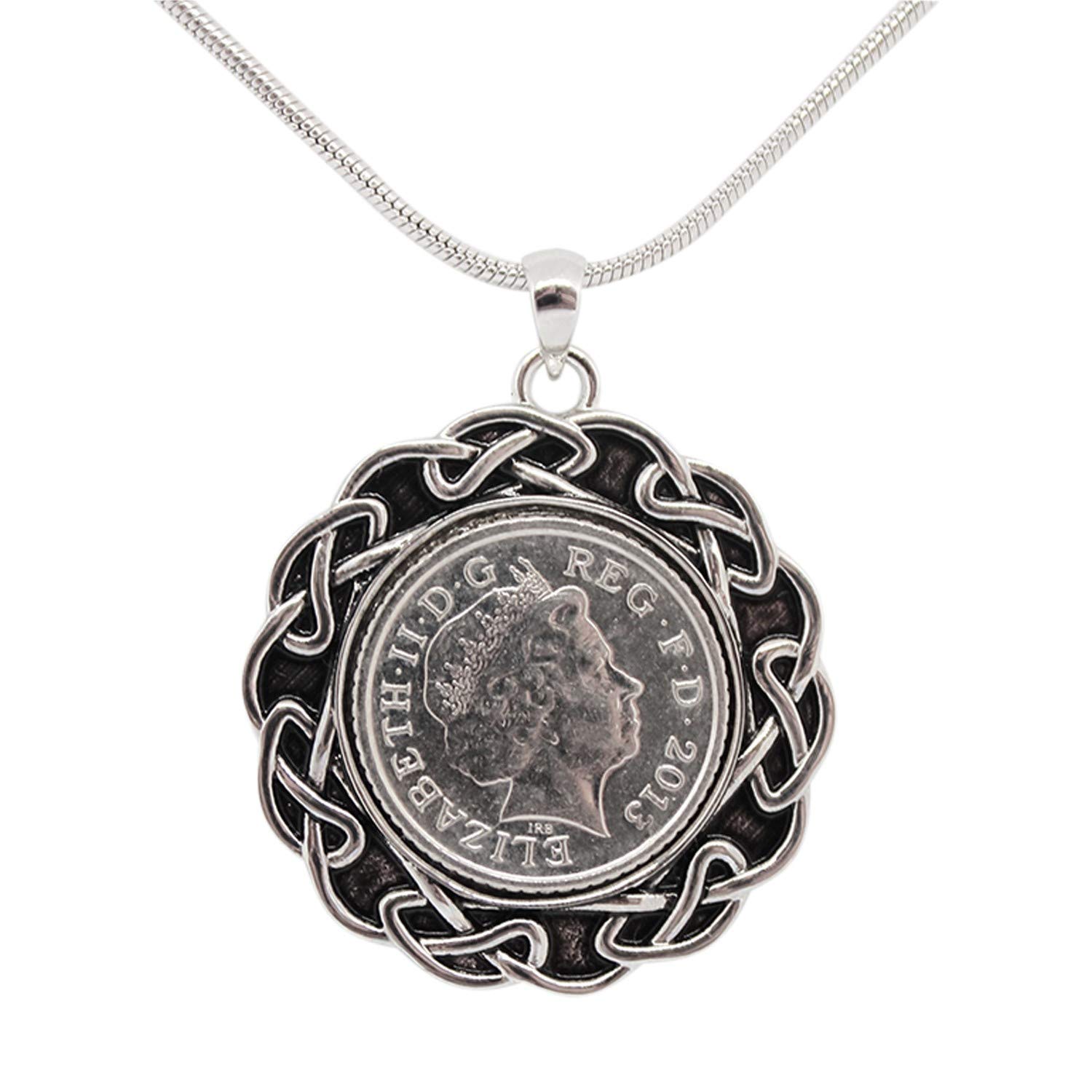 Birthday Cufflinks 10th Year Anniversary - 2013 UK 5p Coin Pendant