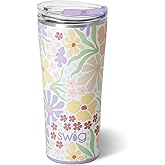 Swig Life 22oz Insulated Tumbler, Travel Coffee Tumbler with Lid, Cup Holder Friendly Travel Coffee Mug, Stainless Steel (Fresh Cut)