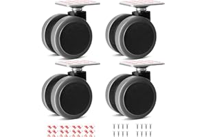 Cofufu Self Adhesive Caster Wheels Set for Trash Can, Storage Box (4PCS, 1.5")