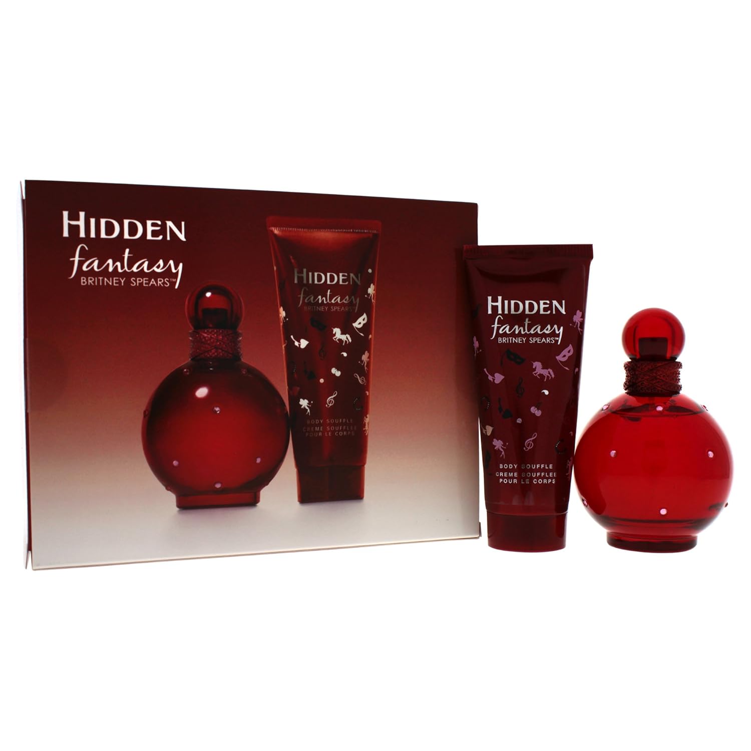Amazon Com Britney Spears Fantasy Hidden Gift Set Eau De Parfum Spray Body Lotion Body Scrubs Beauty