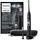 Philips Sonicare ProtectiveClean 6500 Rechargeable Electric Toothbrush | 700% More Plaque Removal&sup1;, Pressure Sensor, 6 Brush Settings, 14-Day Battery, 2 Brush Heads, Travel Case, Black, HX6462/08
