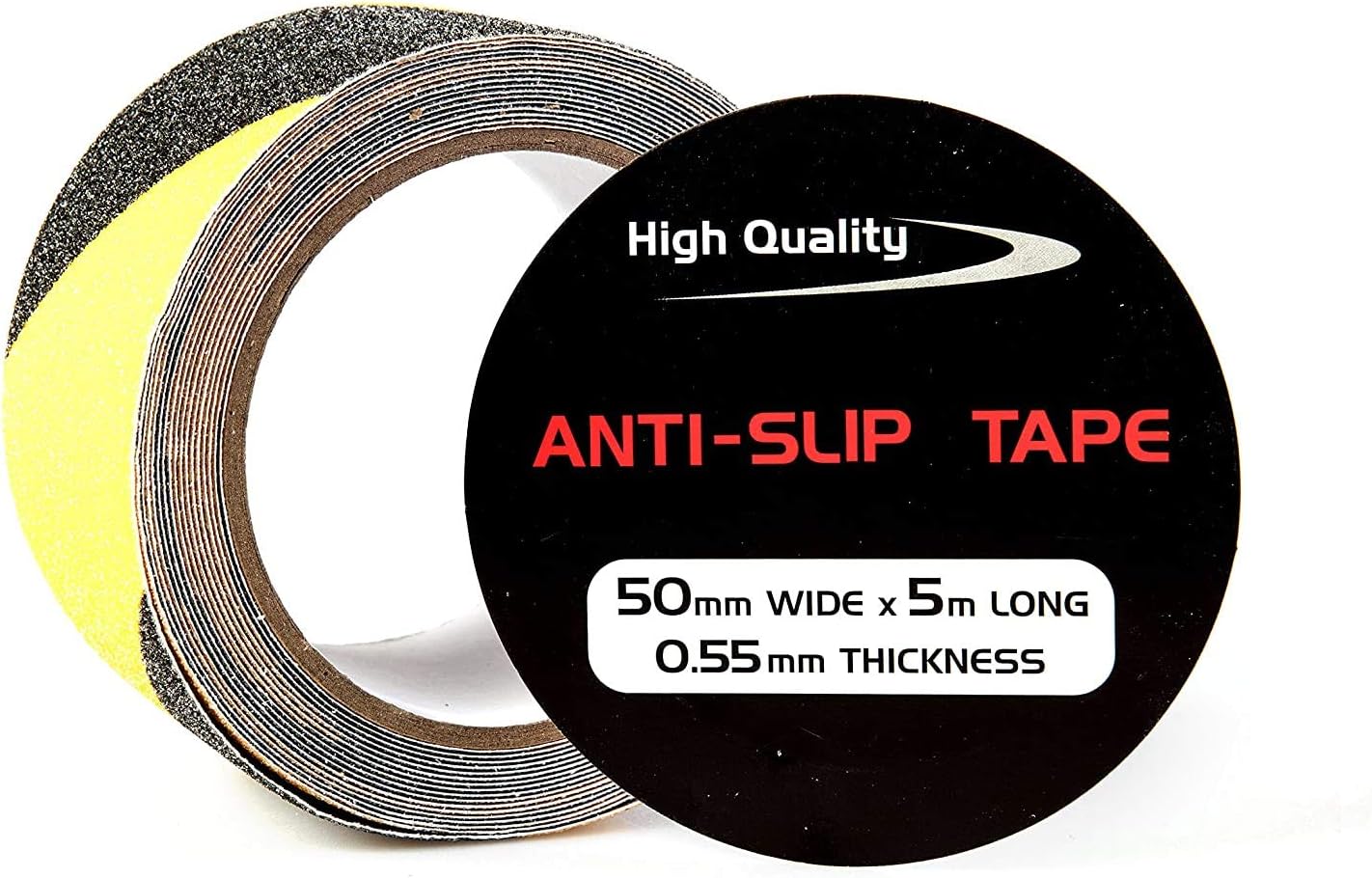 GTSE 50mm x 5m Black/Yellow Anti Slip Tape, High Traction, Strong Grip Abrasive, Non Skid Tape for Indoor/Outdoor Use - Image 3