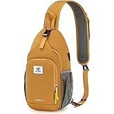 SKYSPER Sling Bag RFID Crossbody Sling Backpack Cross Body Shoulder Bag Travel Hiking Daypack for Women Men(Apricot)