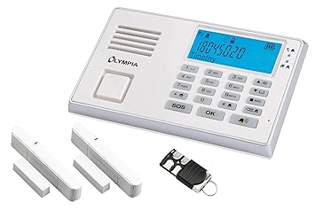 Olympia 5961 Protect 9035 Drahtlose GSM Alarmanlage mit Notruf und Freisprechfunktion, AppSteuerung mit ProCom App, weiß