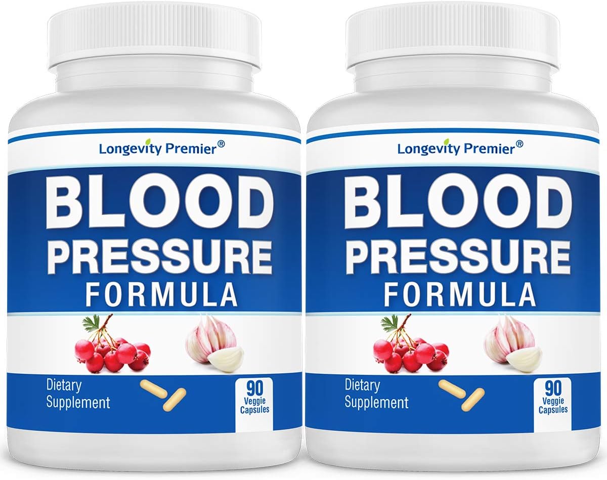 [2-Bottle Value Pack] Longevity Blood Pressure Formula -Scientifically formulated with Hawthorn & 12+ top Quality All Natural Herbs: Health & Personal Care