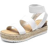 DREAM PAIRS Strappy Espadrille Platform Wedge Sandals for Women Dressy Summer, Comfortable Open Toe Sandals with Cushioned Insole and Ankle Strap Buckle