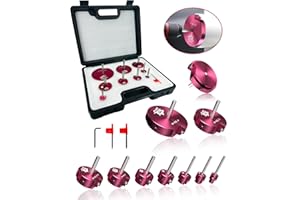 RESHARK 9 Pcs PVC Pipe Reamer Kit, PVC Fitting Saver, Plastic Pipe Fitting Reamer Socket Saver Plumbing Tool Includes 1/2, 3/4, 1, 1 1/4, 1 1/2, 2, 2 1/2, 3, 4 inch for Schedule 40 Fits Standard 1/2" Drill