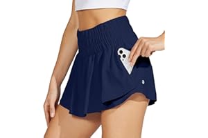 Willit Women's Athletic Shorts High Waisted Flowy Ruffle Skort Running Workout Tennis Skirt