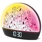 Peanuts Snoopy Sunrise Alarm Clock &ndash; Vibrant Snoopy Edition with Multicolor Lights, USB Charging, LED Display, Gentle Wake-Up Simulation, and Handy Snooze Function, Black