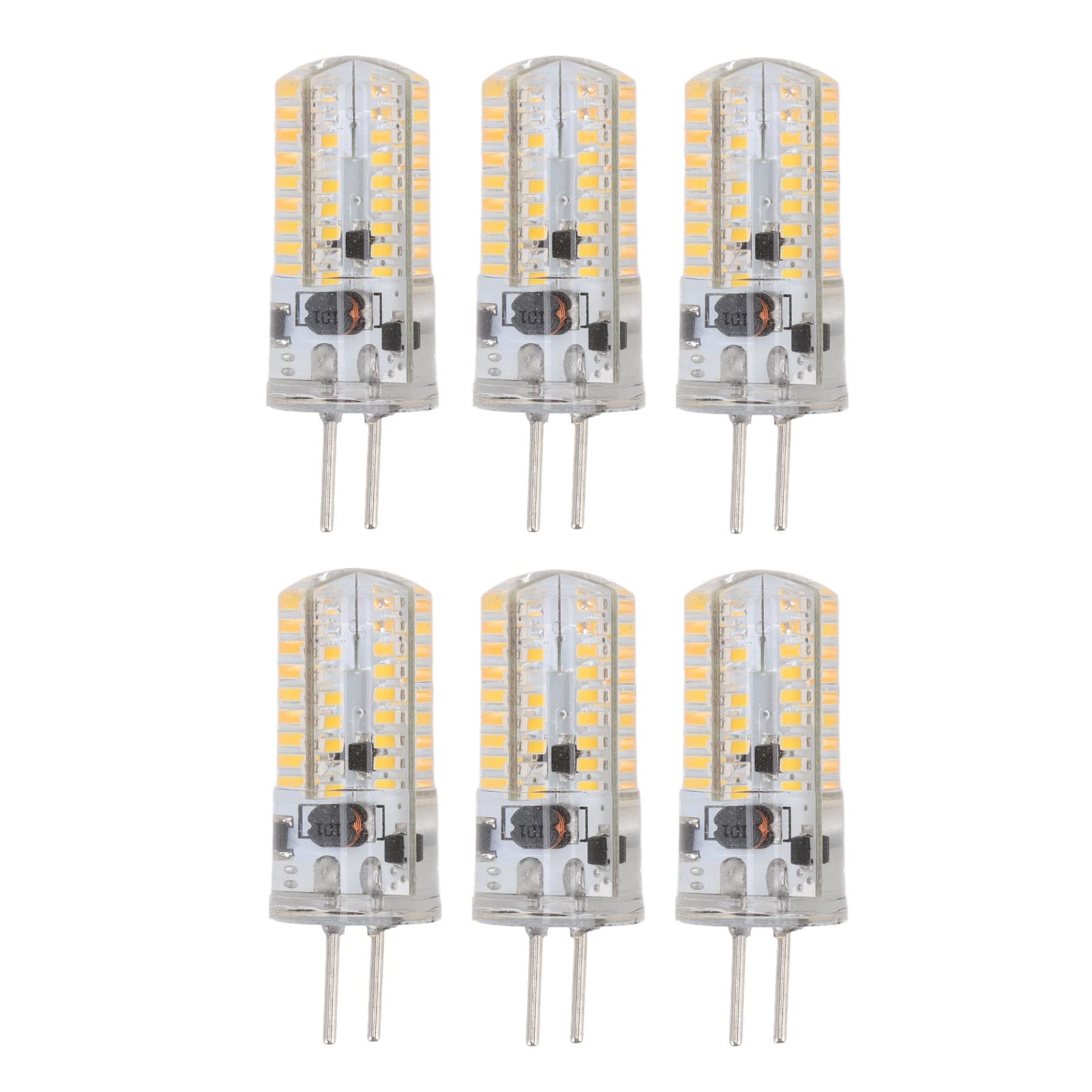 Haofy GY6.35 LED Bulb, 6 Pack GY6.35 LED Light Bulb 5W AC 12V 500LM 72LED for Kitchen Bathroom Landscape Lighting (Warm White)