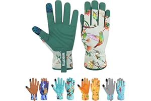 SLARMOR Leather-Gardening-Gloves for Women,Thorn-Proof Work-Gloves for Weeding,Digging,Planting,Pruning Yard garden Gloves