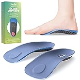 Semi-Rigid Arch Support Inserts for Men Women - Welnove Work Boot Insole for Walking or Standing All Days,3/4 Length Heel Pain Relief Insert for Flat Feet,Shoe Insoles for Women 6-10