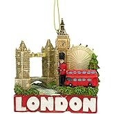 London Christmas Ornament Glittered Landmarks 3 Inches