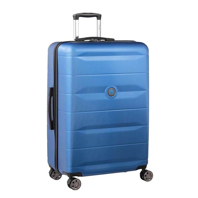 Delsey Comete Polycarbonate 77 cm 8 Wheels Light Blue Large Hard Body Suitcase Amazon.in Bags