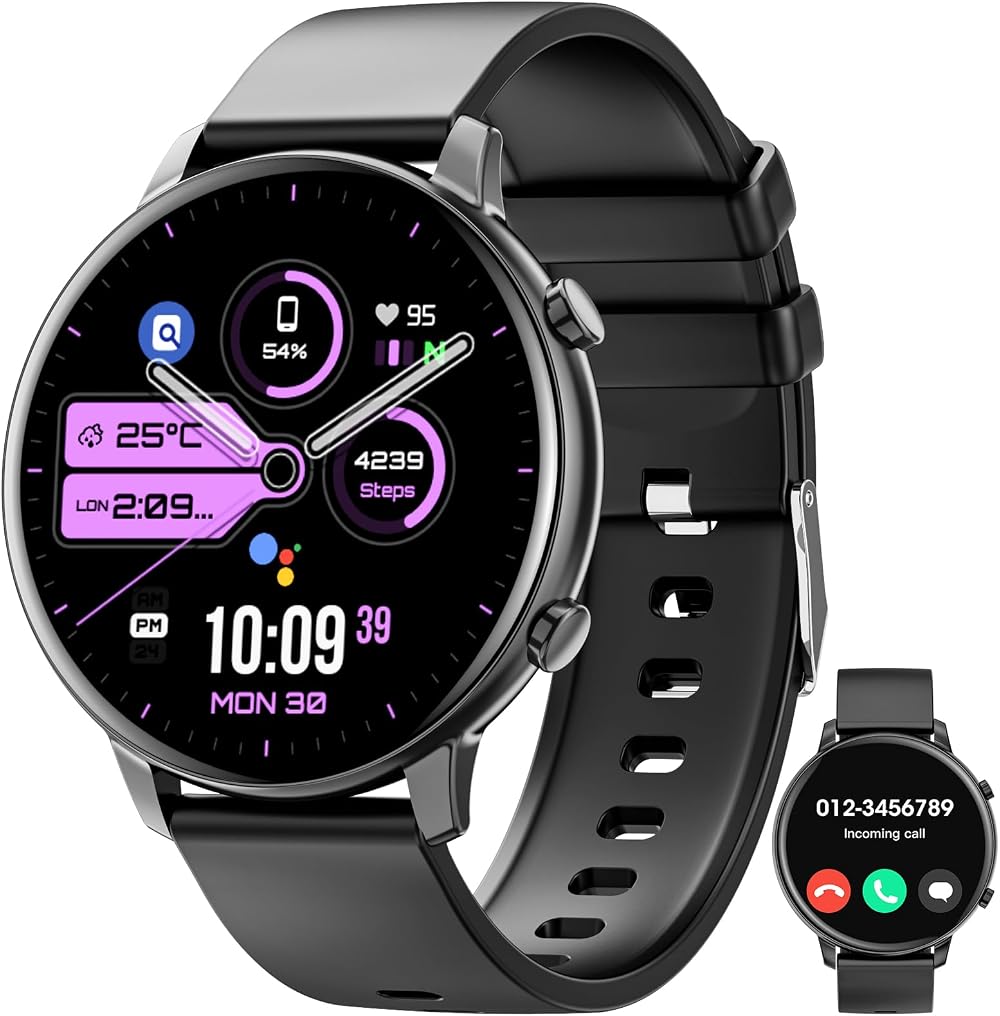 Hwagol Smart Watch 1.39 inch Fitness Tracker Heart Rate Pedometer 140+ Sports