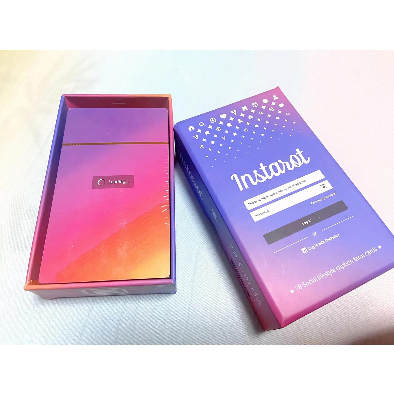 Atesswy InsTarot: 78-Card Social Lifestyle Tarot Deck | Sparkling Purple Edges | Standard Size: 4.75