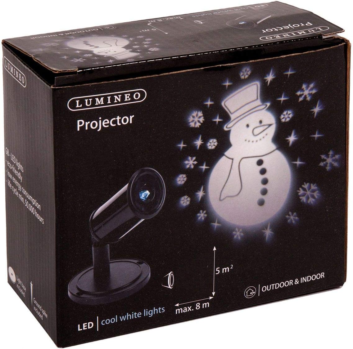 Lumineo Outdoor LED White Christmas Snowman Design Projector