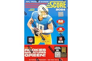 GENERIC 2024 Panini Score Football Series Blaster Box of Packs with 33 Rookies and 22 Insert Cards Per Box Possible Green Rookie Signatures Jayden Daniels, Xavier Worthy, Caleb Williams, Marvin Harrison Plus
