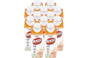 Boost Very High Calorie Nutritional Drink Creamy Strawberry, Made with Natural Strawberry Flavor & No Artificial Flavors, Colors & Sweeteners, 8 FL OZ (Pack of 12)