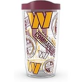 Tervis Made in USA Double Walled NFL Washington Commanders All Over Insulated Tumbler Cup Keeps Drinks Cold & Hot, 16oz, Classic