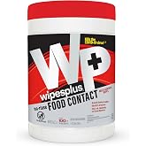 WIPESPLUS Cleaning Wipes All Purpose Food Contact - No Rinse, No Residue, Quick Dry Formula, Disinfecting Wipes For Restaurants, Foodservice, Schools - Canister, 100 Count