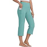 Willit Women's Yoga Capris Pants High Waist Leggings Crop Straight Leg Athletic Exercise Workout Capris 21"