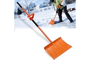 Wide Portable Snow Shovel for Driveway, 67.3" Adjustable Lightweight Snow Shovel for Snow Removal,16inch Wide Blade Metal Sho