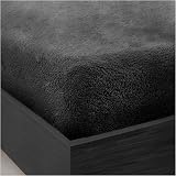 GC Gaveno Cavailia Teddy Bear Fleece Double Fitted Sheet - Charcoal view 1
