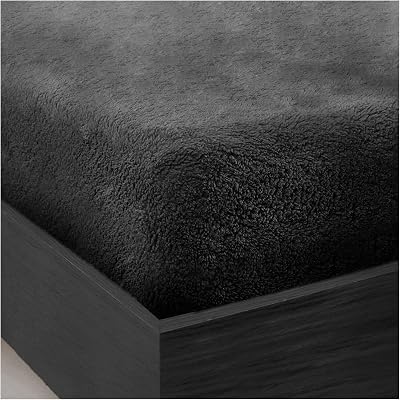 GC Gaveno Cavailia Teddy Bear Fleece Double Fitted Sheet - Charcoal