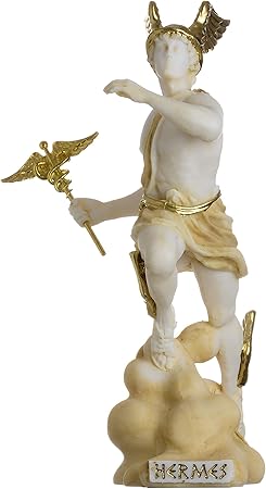 Beautifulgreekstates Hermes Mercurio Dio Zeus Figlio Romano Statua Alabastro Tono Oro 6 69 Amazon It Casa E Cucina