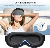 Gritin 100% Blackout Sleep Mask Grey - Zero Pressure Ergonomic 3D Cutout view 2