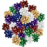 MEDca 1.5" Small Size Gift Bows – (Pack of 30) Assorted Colored Pre-Made Present Bows - Ready to Use Peel & Stick Solid Color Present Bows for Many Gift Giving Occasions Holidays Birthdays Christmas