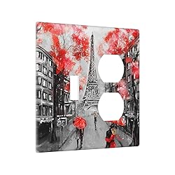 Eiffel Tower in Paris Red Combination Outlet Cover