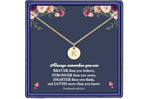 Hidepoo Disc Initial Necklaces for Girls Women - 14K Gold/Rose Gold Plated Disc Double Sided Engraved Hammered Initial Necklace Personalized Letter Pendant Initial Necklace Jewelry Gifts for Girls